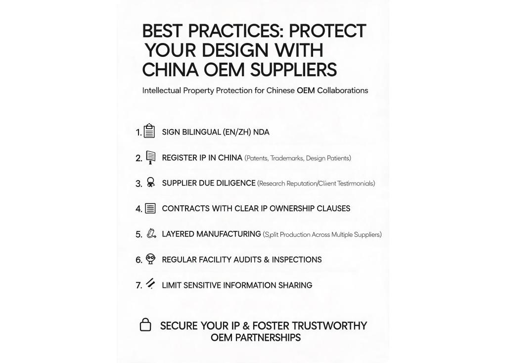 What are the best practices for protecting my design when working with an OEM supplier in China?