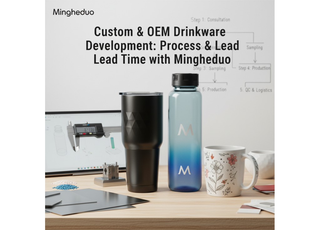 What is the typical process and lead time for developing custom or OEM drinkware products with a new supplier?