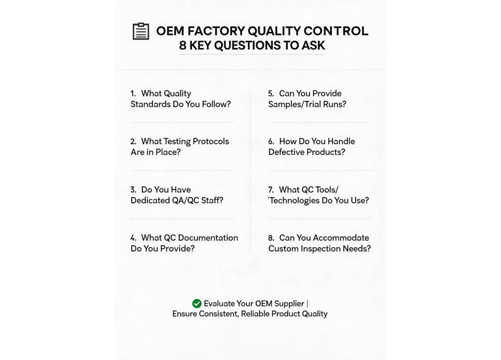 What questions should I ask to understand a factory's quality control process for OEM products?