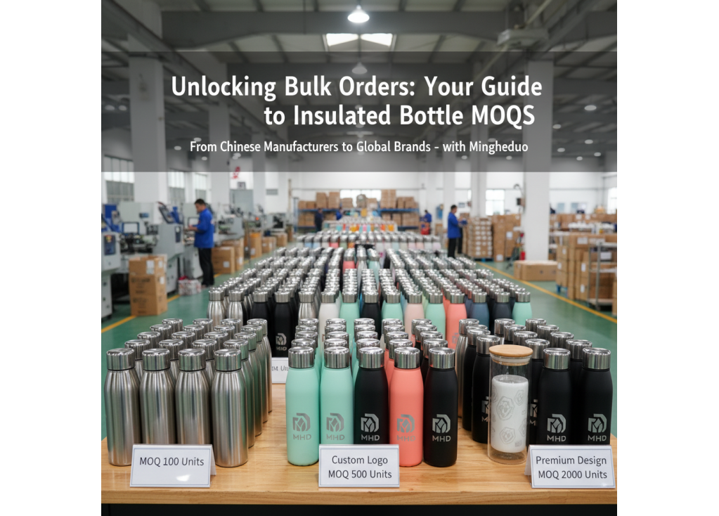 What are the minimum order quantity (MOQ) requirements usually for bulk insulated bottle orders from Chinese manufacturers?