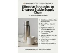 What strategies can help ensure a stable supply chain and avoid production delays with a drinkware supplier?
