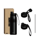 Stainless steel thermos mug, large capacity portable handle water bottle, outdoor sports water bottle with rope
