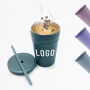 Wholesale Popular Coffee Tumbler Stainless Steel Vacuum Can Cooler 14oz With Lid and Straw
