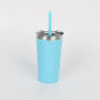 Custom Sublimation Small Coffe Mugs Laser Engraved Colorful Powder Coated 12oz Stainless Steel Tumbler Mug With Lid and Straws