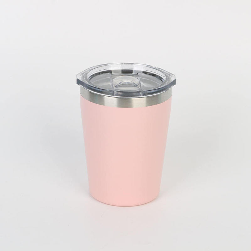 Custom Sublimation Small Coffe Mugs Laser Engraved Colorful Powder Coated 12oz Stainless Steel Tumbler Mug With Lid and Straws