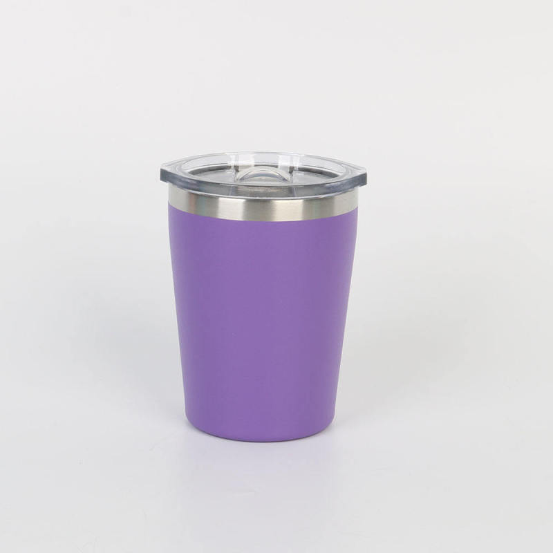 Custom Sublimation Small Coffe Mugs Laser Engraved Colorful Powder Coated 12oz Stainless Steel Tumbler Mug With Lid and Straws