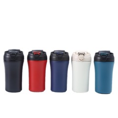 Wholesale 400ml Stainless Steel Coffee Cups Insulated Coffee Mug Reusable Coffee Tumbler With Lid and Straw