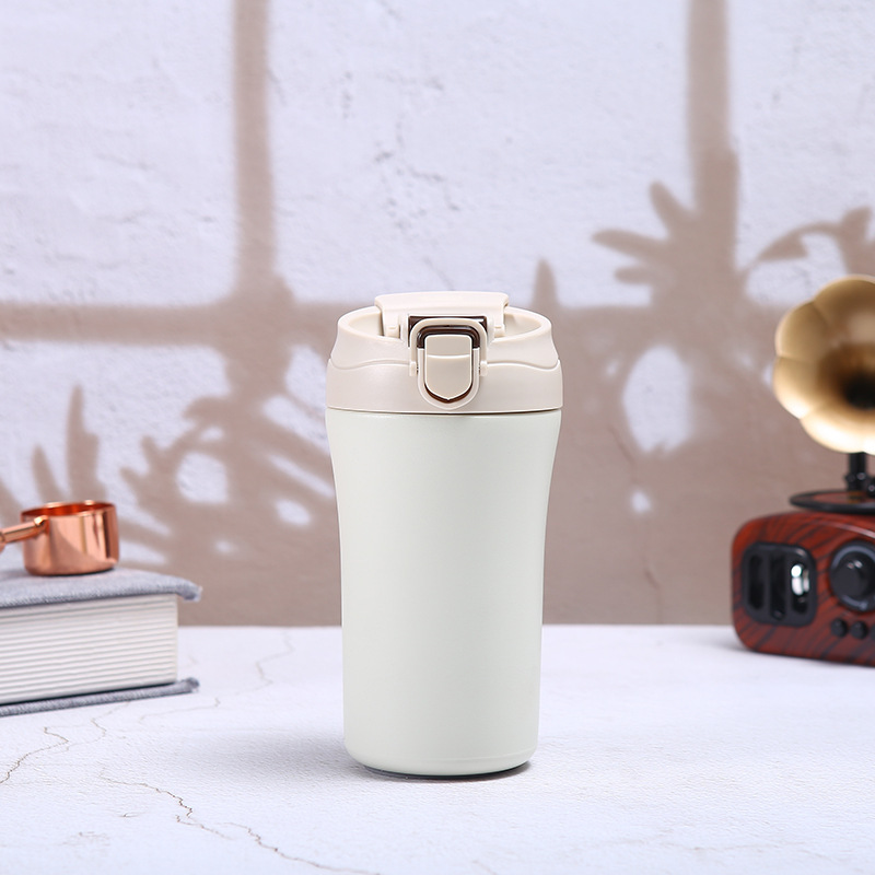 Wholesale 400ml Stainless Steel Coffee Cups Insulated Coffee Mug Reusable Coffee Tumbler With Lid and Straw