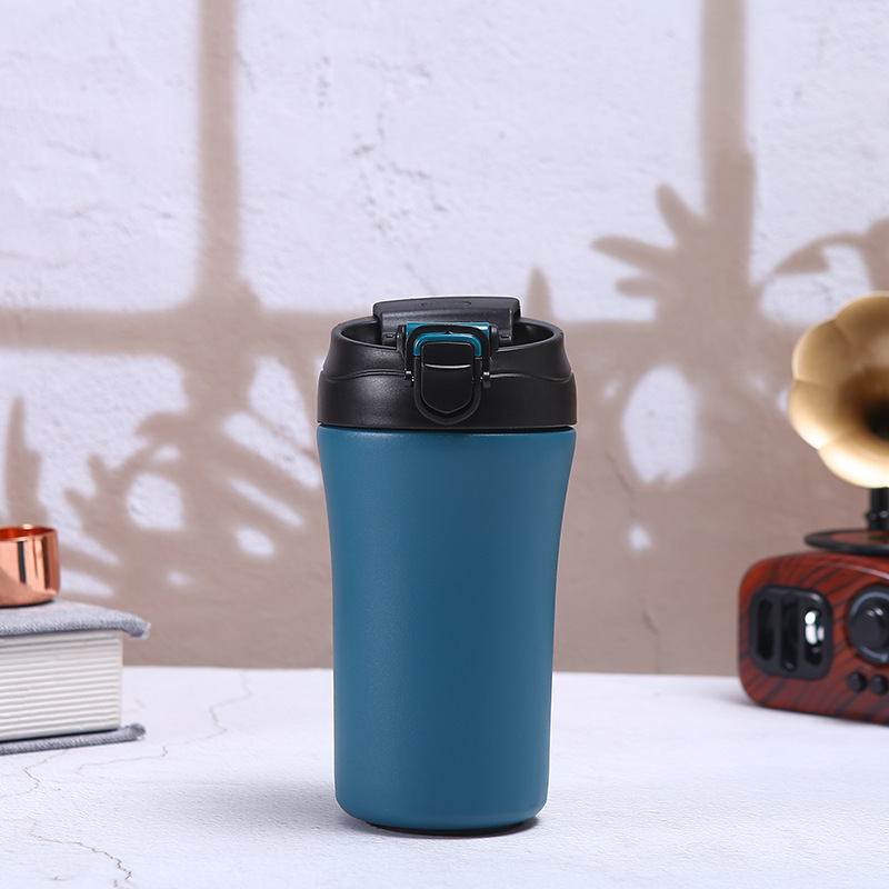 Wholesale 400ml Stainless Steel Coffee Cups Insulated Coffee Mug Reusable Coffee Tumbler With Lid and Straw
