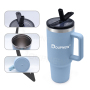 Stainless Steel 40oz Double Wall  Vacuum Insulated Tumbler Thermos  Flasks Mug Tumbler With  Dust-Proof Lid and Straw