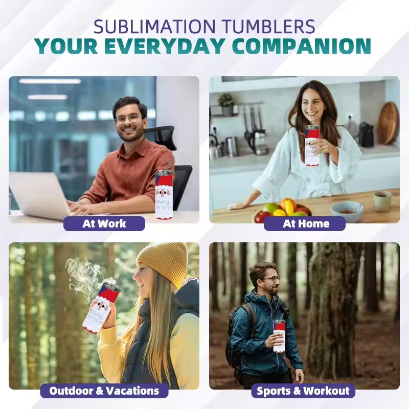 Wholesale Custom 20oz Double Wall Stainless Steel Tumblers DIY Printing White Sublimation Blank with Straw for Business Gifts