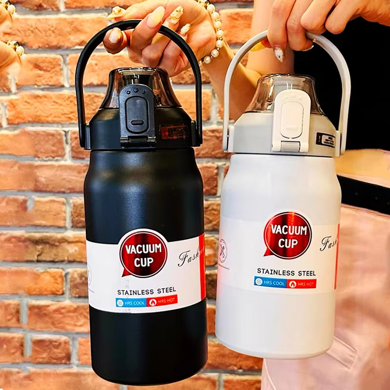 Large Capacity Thermo Bottle Thermal Water Bottle Stainless Steel Stainless Steel Portable With Straw Thermoses Insulated Cup