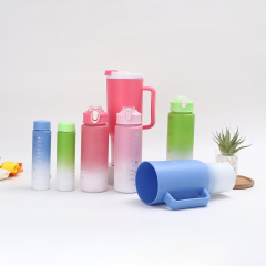 Wholesale 40oz Tumbler Plastic 3Pc Motivational Water Tumbler 3 in 1 Plastic Water Bottle With Straw and Lid