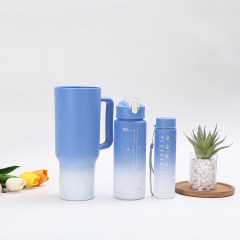 Wholesale 40oz Tumbler Plastic 3Pc Motivational Water Tumbler 3 in 1 Plastic Water Bottle With Straw and Lid