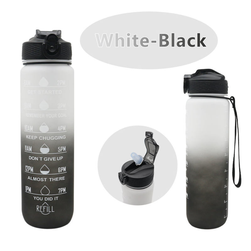 Wholesale1 Ltr Motivational Time Markers Water Bottles Sports Plastic Water Bottle Sports Gym 1 Litre Water Bottle for Kids