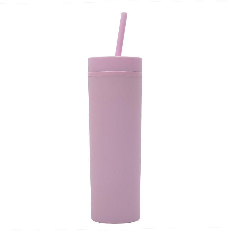 Plain Plastic Water Bottle 500ml 16oz Straight Water Bottle Straw Plastic Plastic Water Bottles for Kids Children