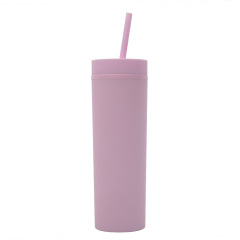 Plain Plastic Water Bottle 500ml 16oz Straight Water Bottle Straw Plastic Plastic Water Bottles for Kids Children