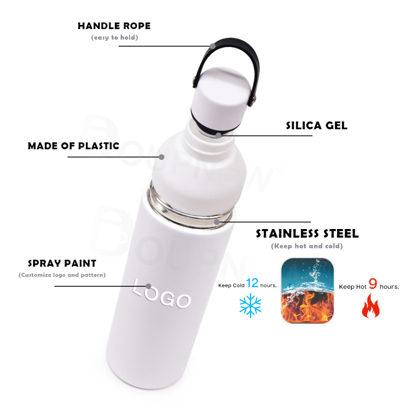 Custom Logo Insulated Detachable Water Bottle Vacuum Flask Stainless Steel Water Bottle With Handle