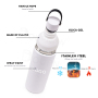Custom Logo Insulated Detachable Water Bottle Vacuum Flask Stainless Steel Water Bottle With Handle