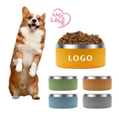 Wholesale Custom Logo 32oz/64oz Dog Food Bowls Stainless Steel Vacuum Insulated Dog Bowl Pet Food Feeder Bowl for Dog and Cat