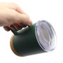 Wholesale Custom 304 Stainless Steel Black Mugs Coffee Cup Travel Tumbler Insulated Thermal Cork Mug With Lid With Cork Bottom