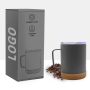 Wholesale Custom 304 Stainless Steel Black Mugs Coffee Cup Travel Tumbler Insulated Thermal Cork Mug With Lid With Cork Bottom