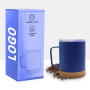 Wholesale Custom 304 Stainless Steel Black Mugs Coffee Cup Travel Tumbler Insulated Thermal Cork Mug With Lid With Cork Bottom
