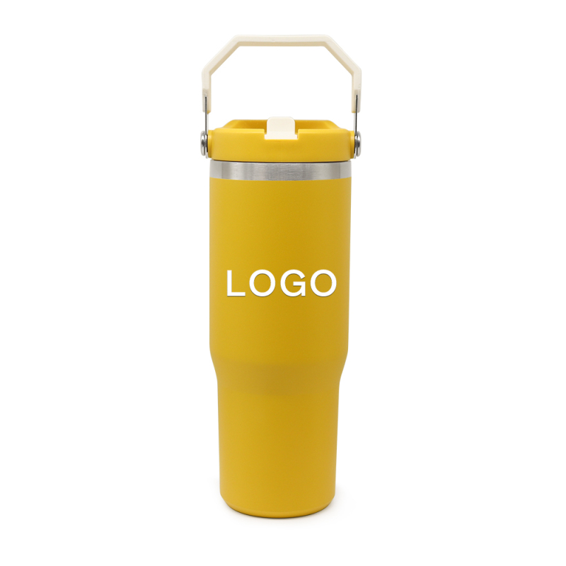 Premium 30oz Stainless Steel Tumbler Large Capacity Thermos with Handle Insulated Stainless Steel Cup with Safety Straw
