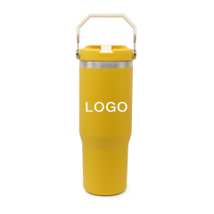 Premium 30oz Stainless Steel Tumbler Large Capacity Thermos with Handle Insulated Stainless Steel Cup with Safety Straw