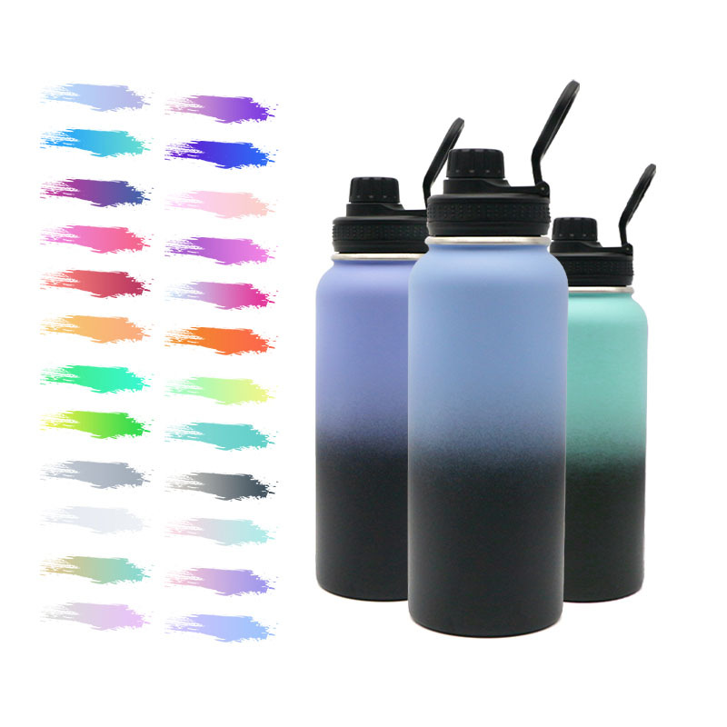 Hot Sell 12/16/18/22/25/32/40/64oz Double Wall Flask Vacuum Insulated Stainless Steel Sports Water Bottle BPA Free With Handle
