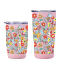 New Arrival Large Capacity Drinking Cup Wide Mouth Portable Outdoor Sports Kettle Straw Cup a Set of Flowers Printed Bottle