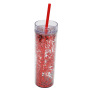 Wholesale Snow Globe Tumbler Plastic 16OZ Bling Tumbler Plastic Tumblers With Lids and Straws