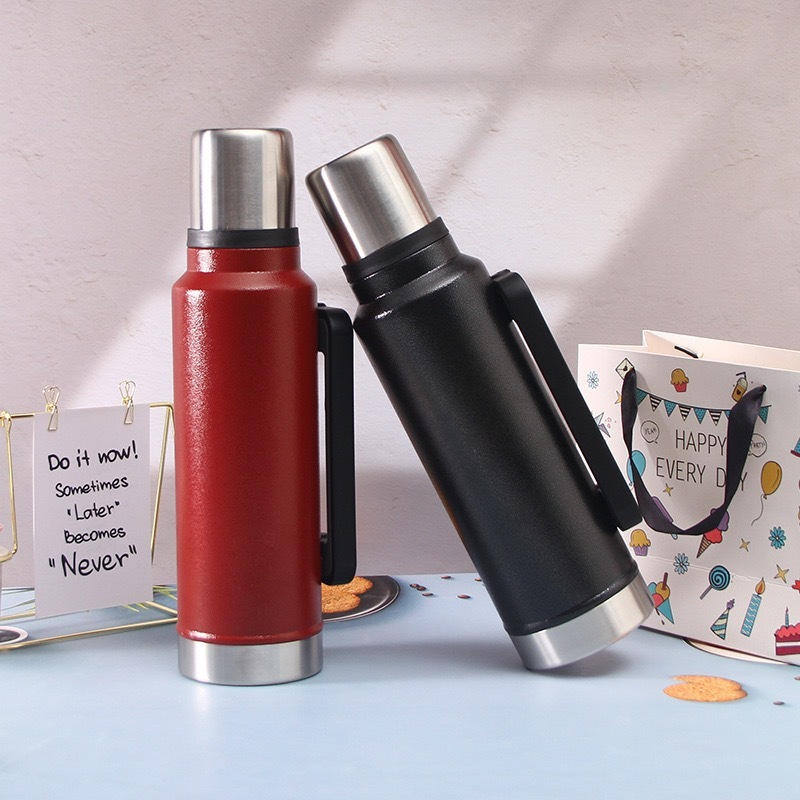 Wholesale Travel 1000ml Jugs Double Wall Stainless Steel Vacuum Insulated WaterJugs With Handle