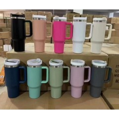 Wholesale Custom 40oz Tumbler Stainless Steel Vacuum Insulated Cups 40oz Tumbler With Handle Straw