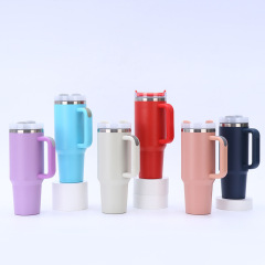 Wholesale Custom 40oz Tumbler Stainless Steel Vacuum Insulated Cups 40oz Tumbler With Handle Straw