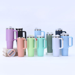 Wholesale Custom 40oz Tumbler Stainless Steel Vacuum Insulated Cups 40oz Tumbler With Handle Straw