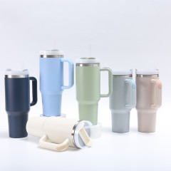 Wholesale Custom 40oz Tumbler Stainless Steel Vacuum Insulated Cups 40oz Tumbler With Handle Straw