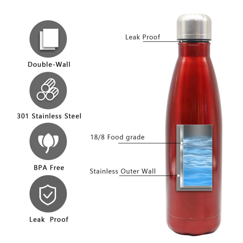 Wholesale Cola Shape Double Wall Stainless Steel Water Bottle Thermos Water Bottle Vacuum Flasks Thermoses Water Bottle
