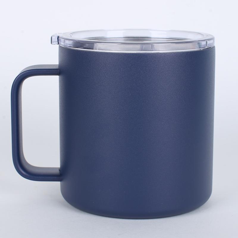 10oz/12oz/14oz High Quality Double Wall Stainless Steel Travel Outdoor Coffee Mug Tea Cup Thermos Vacuum Mug With Handle