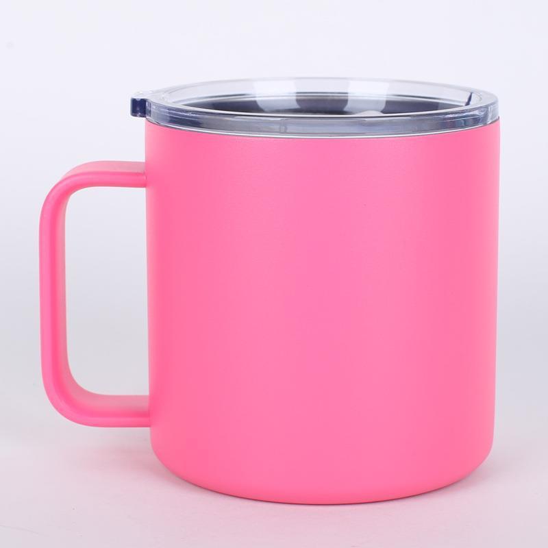 10oz/12oz/14oz High Quality Double Wall Stainless Steel Travel Outdoor Coffee Mug Tea Cup Thermos Vacuum Mug With Handle