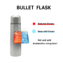 Outdoor Portable 500 Ml Stainless Steel Water Bottle Bullet Thermos Vacuum Insulation Thermos Flask