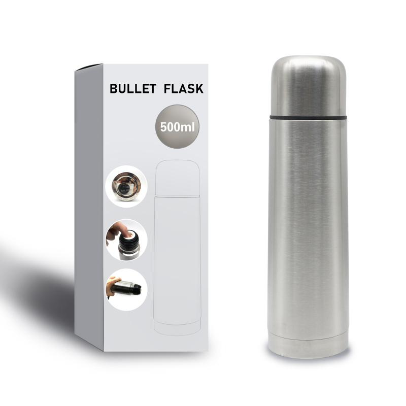 Outdoor Portable 500 Ml Stainless Steel Water Bottle Bullet Thermos Vacuum Insulation Thermos Flask