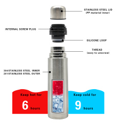 Outdoor Portable 500 Ml Stainless Steel Water Bottle Bullet Thermos Vacuum Insulation Thermos Flask