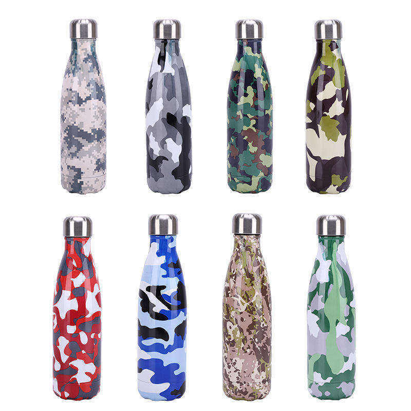 Stainless Steel Vacuum Insulated Bottle Double Walled Cola Shape Thermos Reusable Metal Water Bottle Leak-Proof Sports Flask
