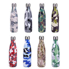Stainless Steel Vacuum Insulated Bottle Double Walled Cola Shape Thermos Reusable Metal Water Bottle Leak-Proof Sports Flask