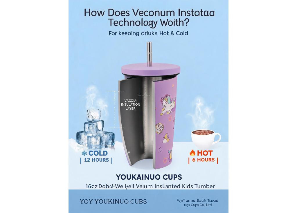 How does vacuum insulation technology work for keeping drinks hot or cold?