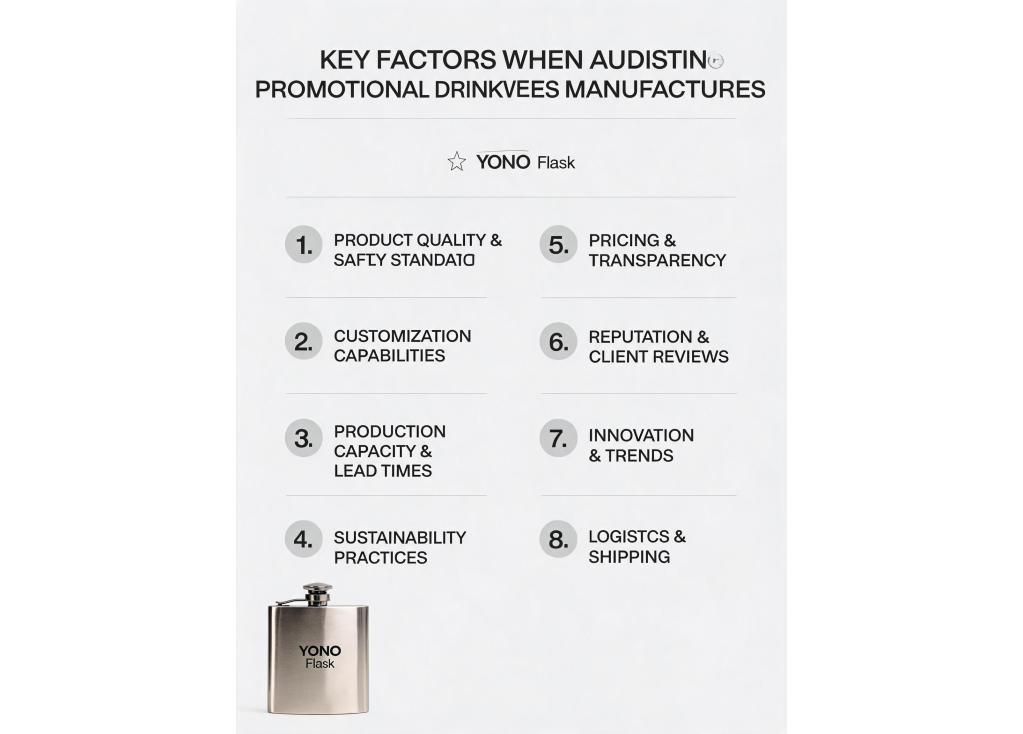 What are the key factors to consider when auditing a promotional gift drinkware manufacturer?