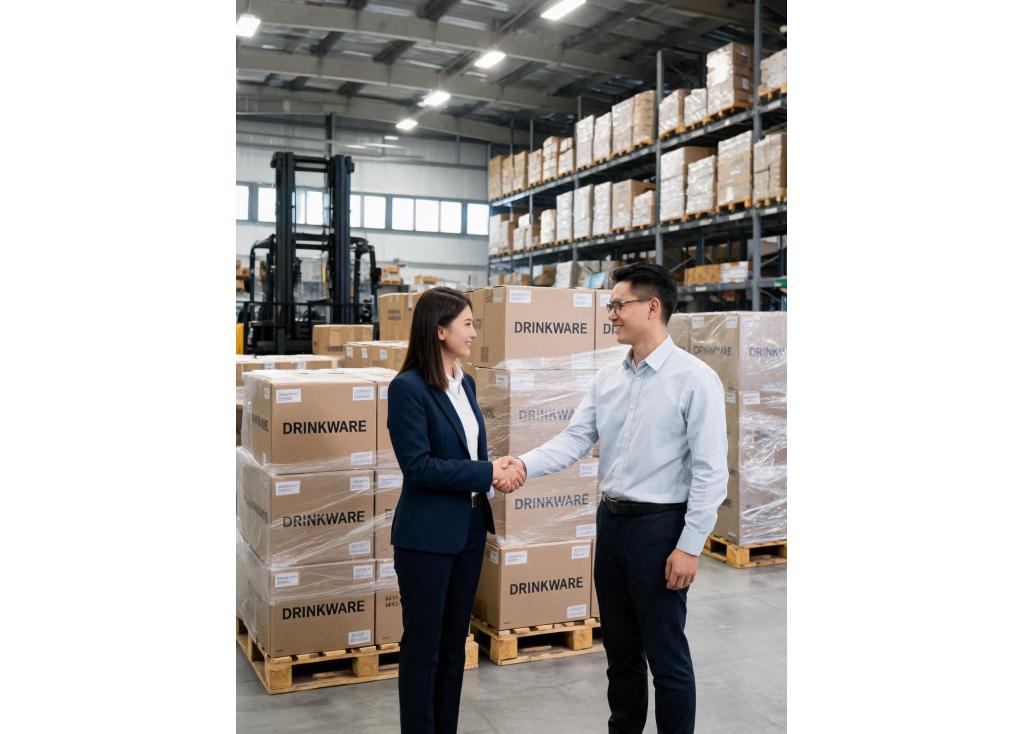 What is the minimum order quantity for wholesale drinkware orders?