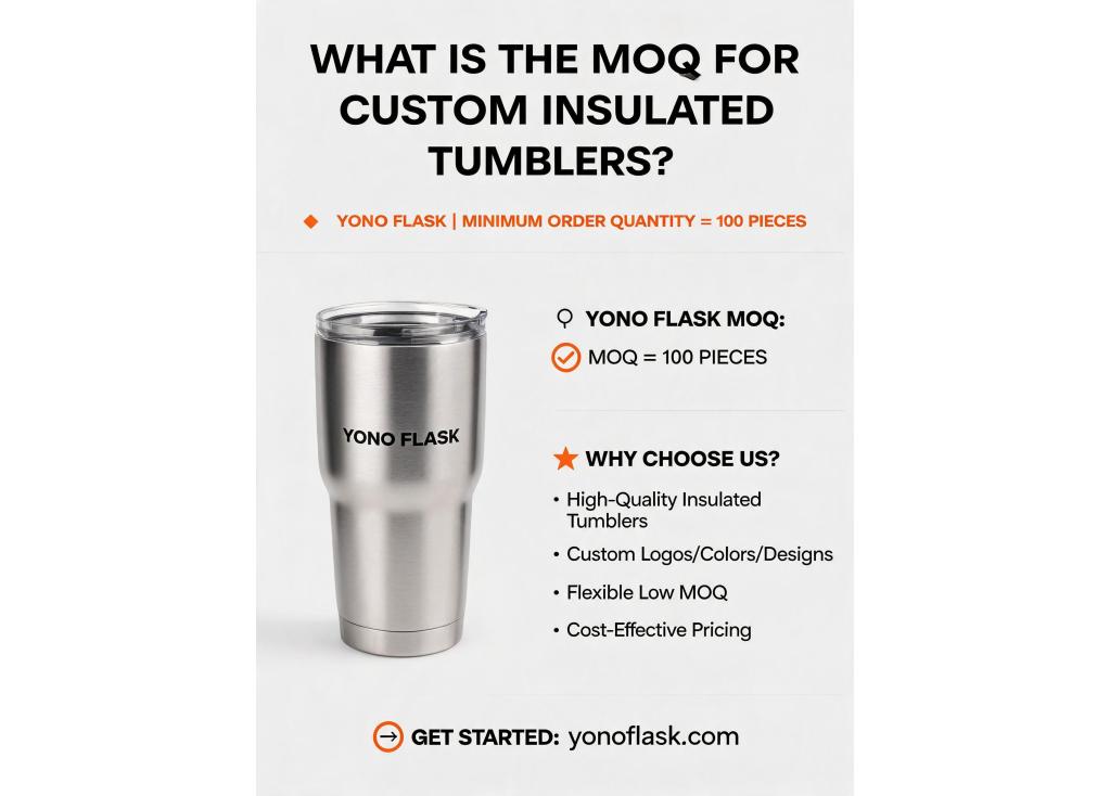 What is the typical minimum order quantity (MOQ) for custom insulated tumblers?