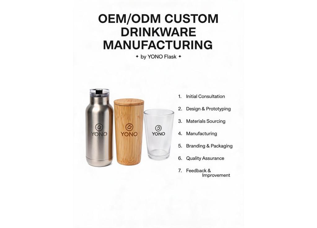 What is the typical OEM/ODM process for custom drinkware manufacturing?